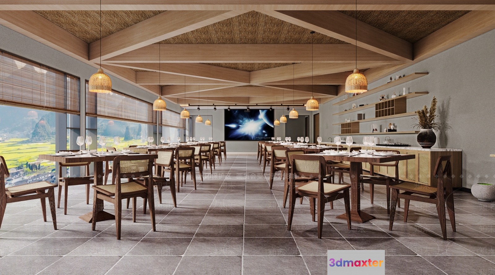 Modern Dining Room 3D Model - 4318 - VRAY Render