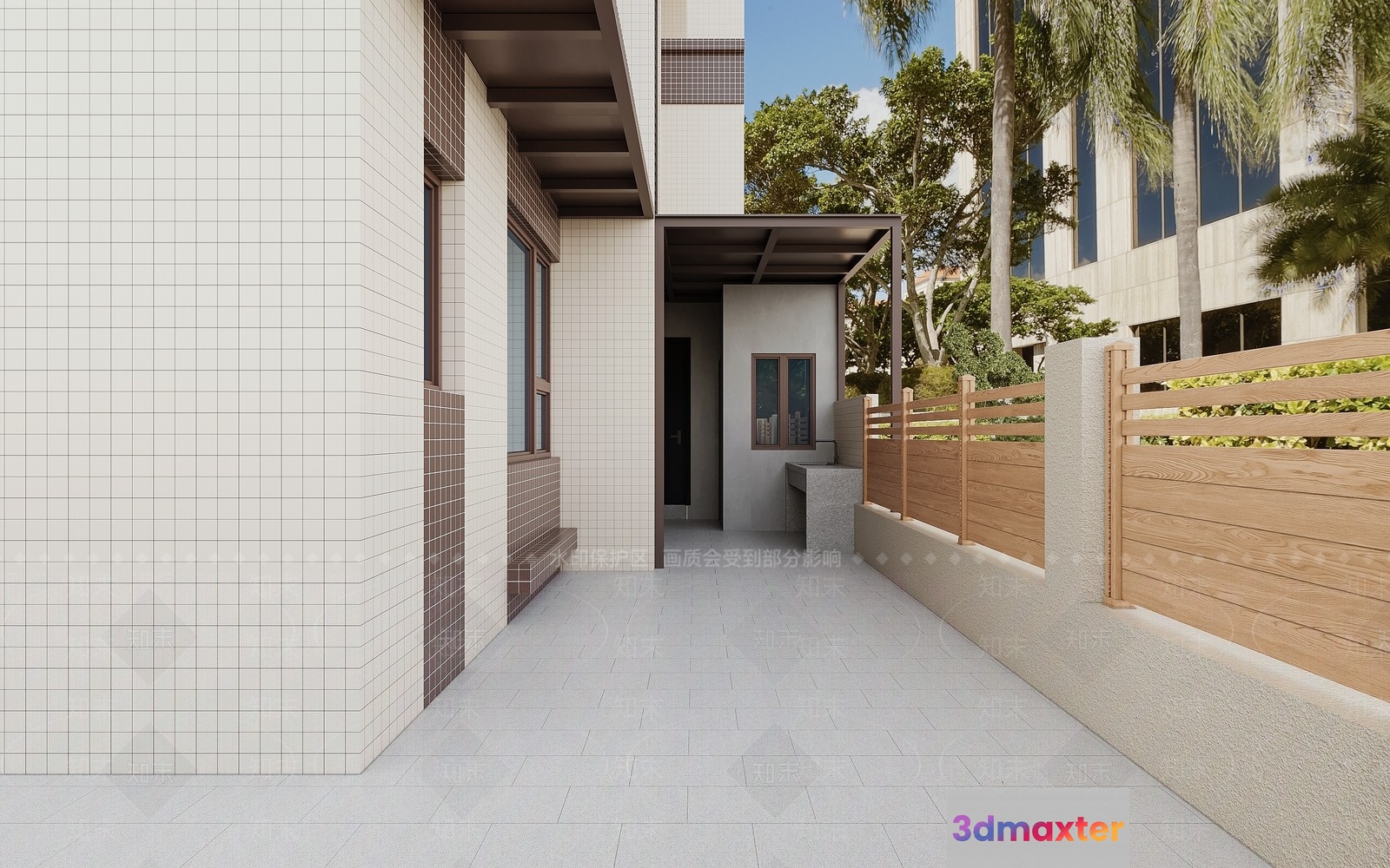 A Modern Outdoor Patio 3D Model - 5460 - VRAY Render