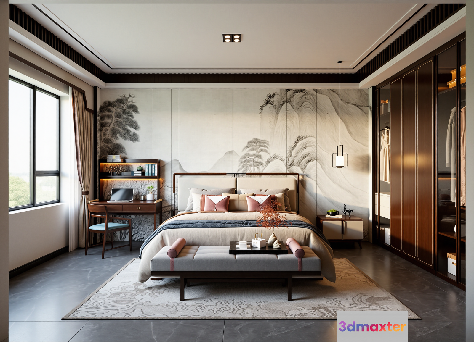 Cozy Bedroom 3D Model - 7599 - VRAY Render
