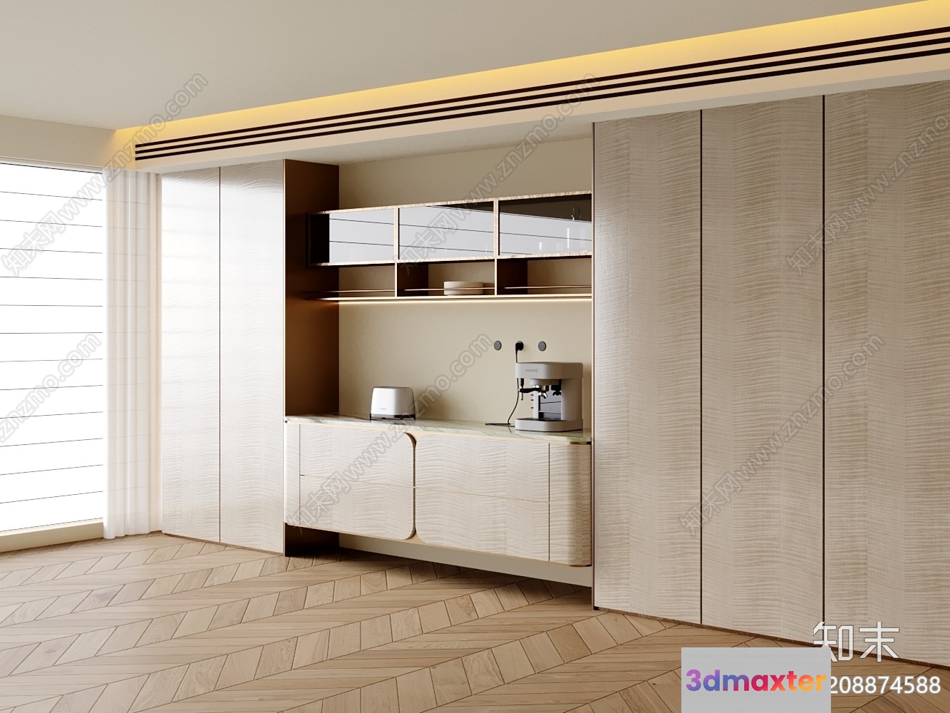 Modern Kitchen Area 3D Model - 5832 - VRAY Render
