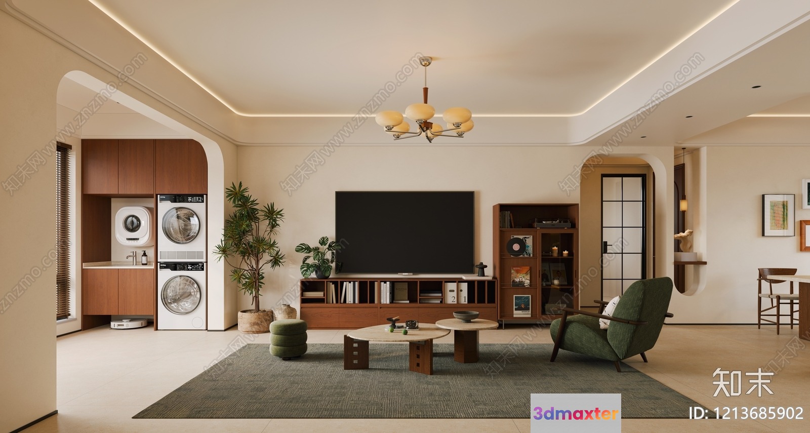 Modern Living Room 3D Model - 15331 - CORONA Render