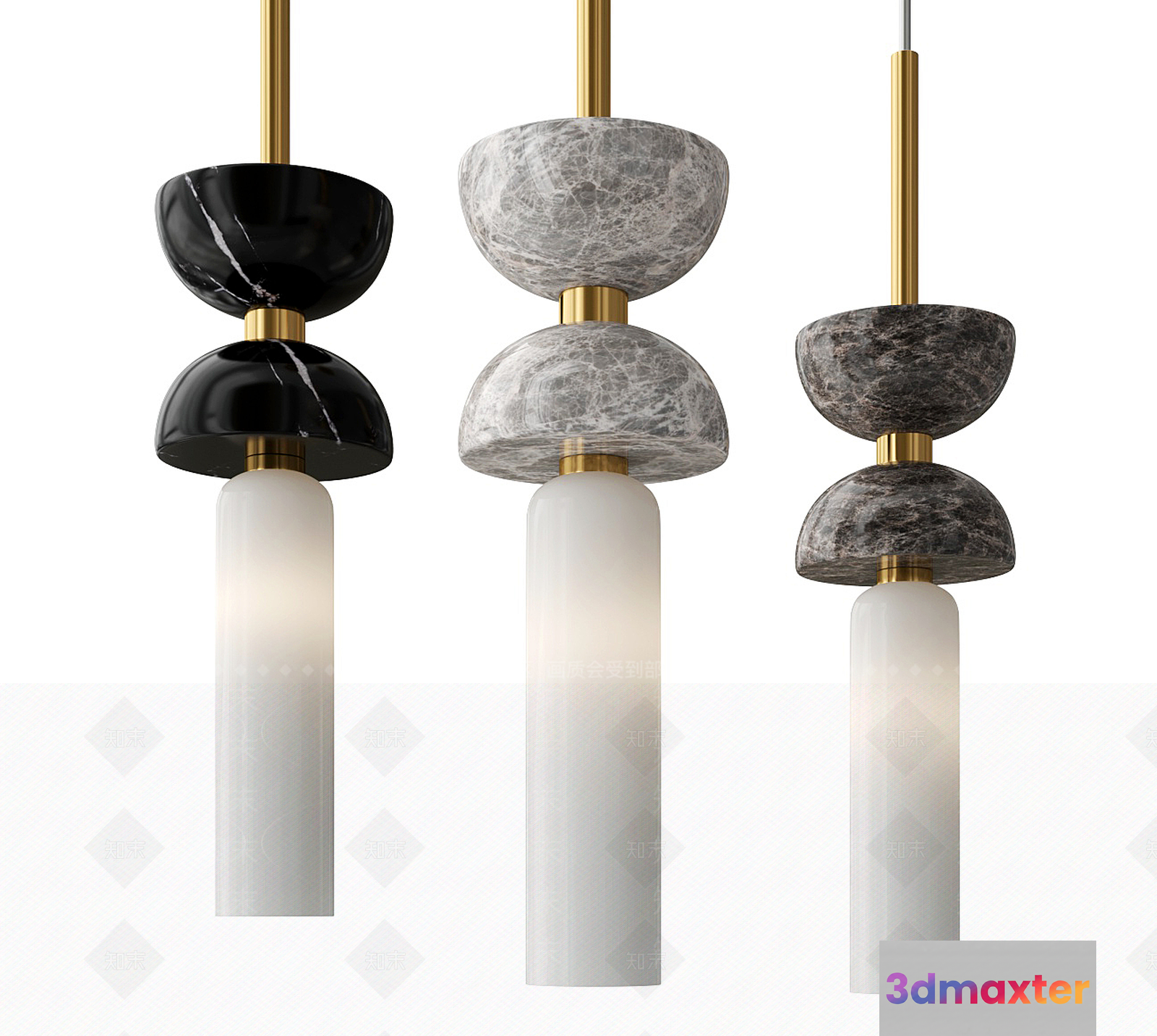 Gold Light Fixture 3D Model - 17725 - VRAY Render