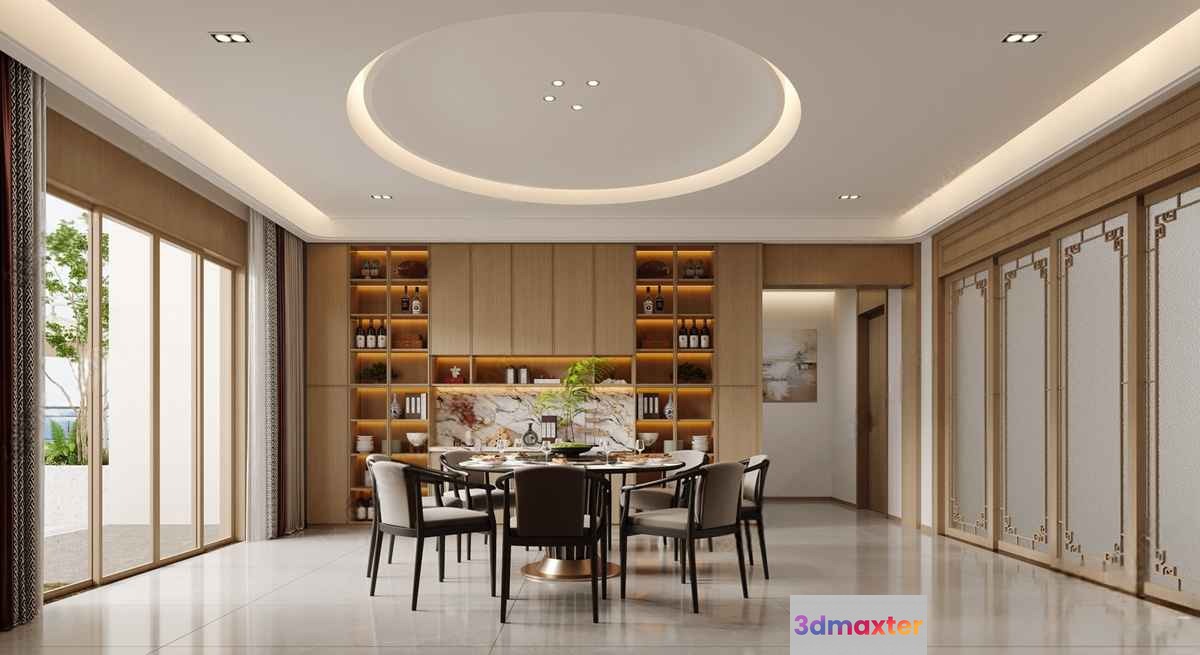 Modern Dining Room 3D Model - 5562 - CORONA Render