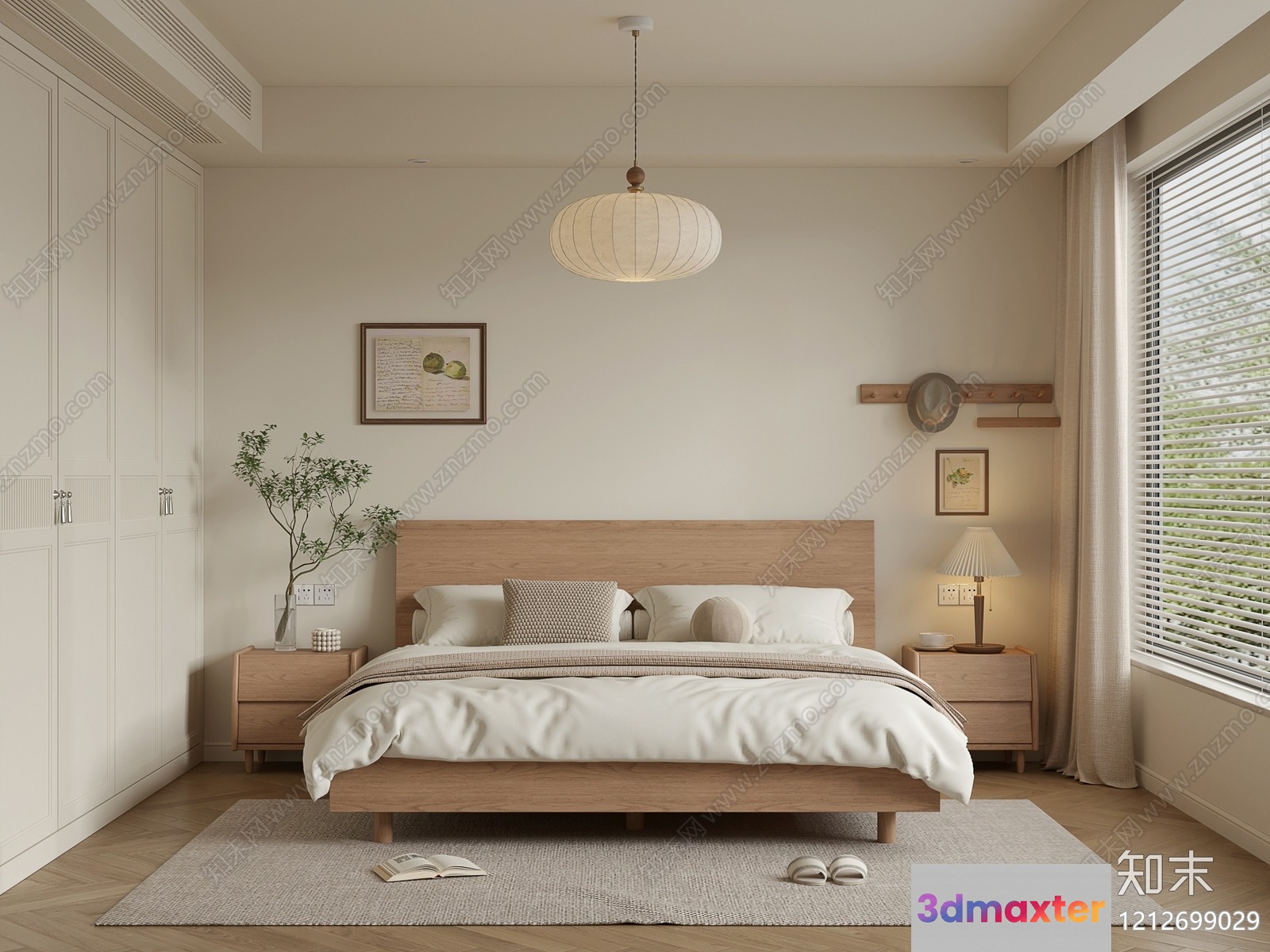 Cozy Bedroom 3D Model - 20044 - VRAY Render