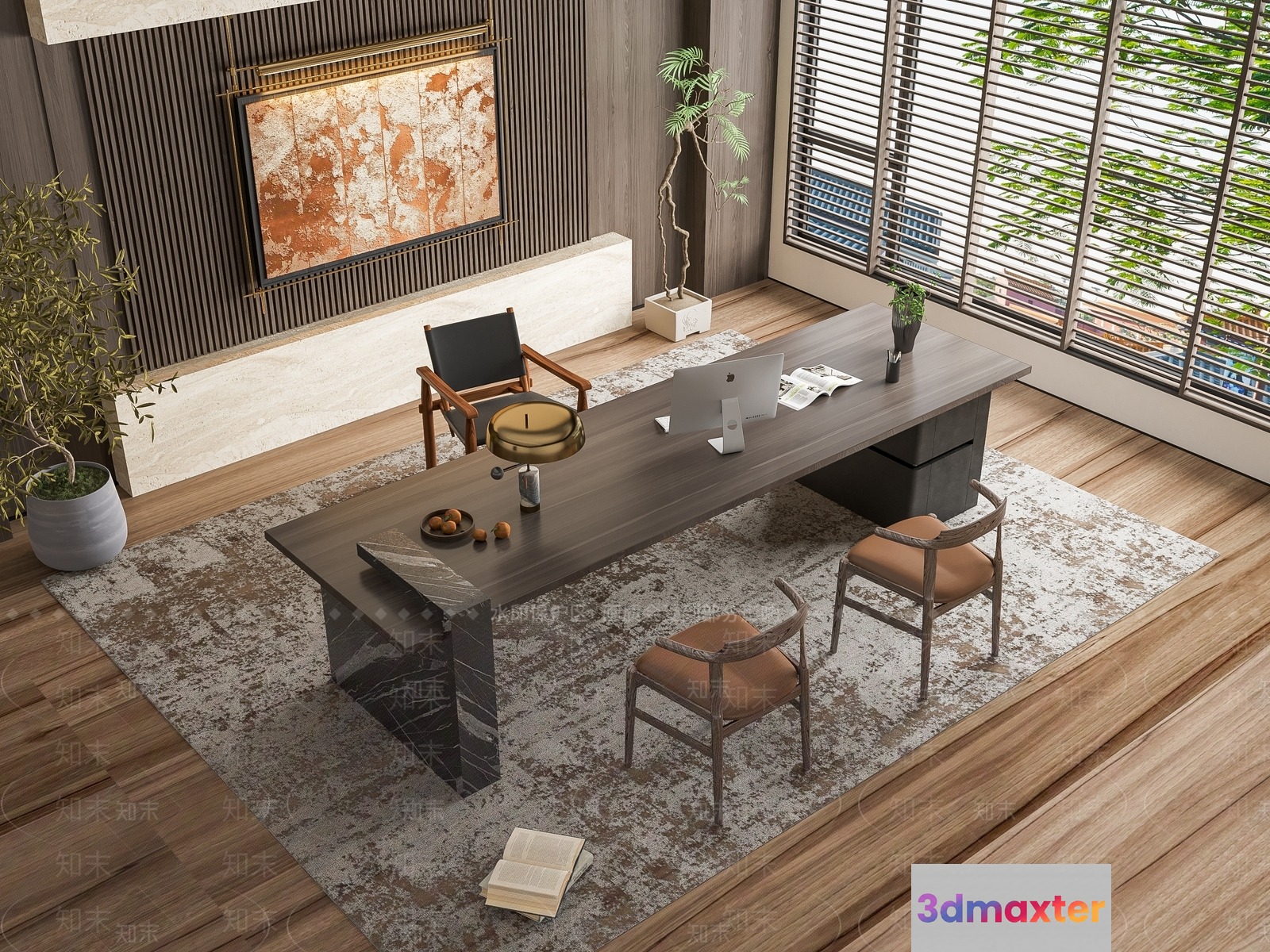 Modern Office Desk 3D Model - 5155 - VRAY Render