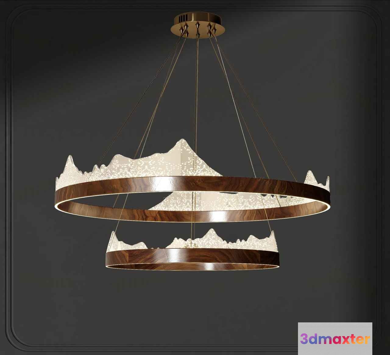 Light Fixture With A Mountain Range Design 3D Model - 15680 - VRAY Render