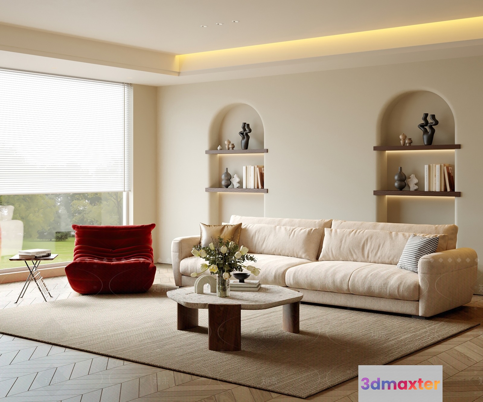 Modern Living Room 3D Model - 5017 - CORONA Render