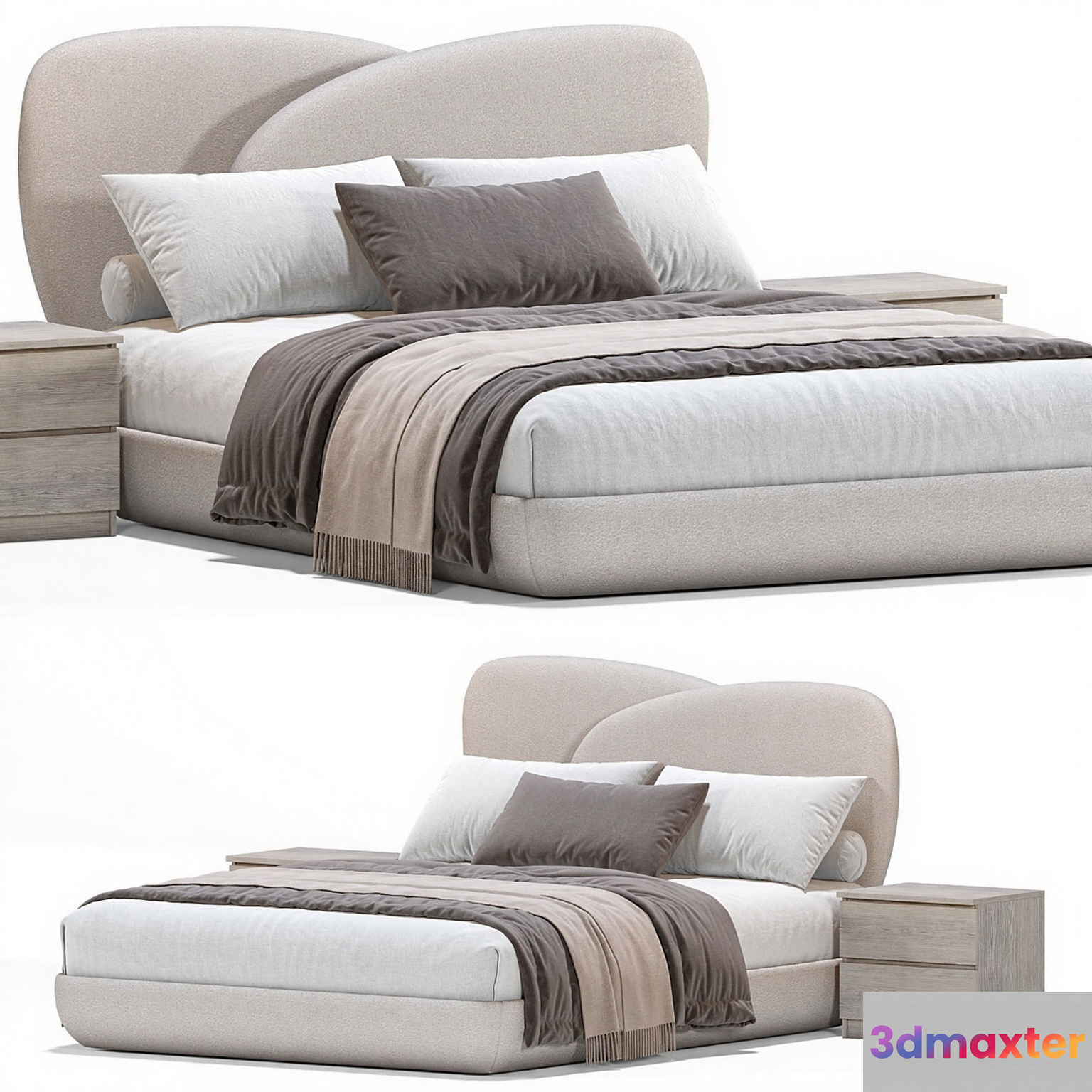 Modern Bed Design 3D Model - 11320 - CORONA Render