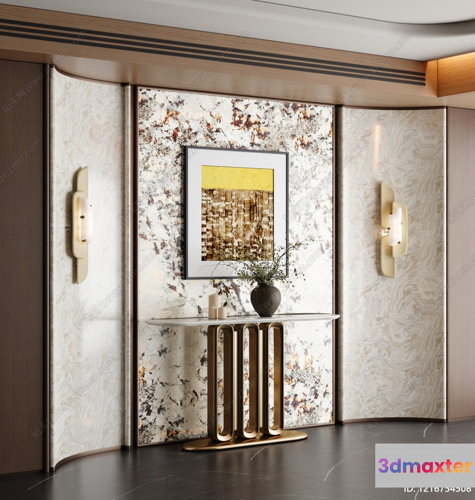 Modern Wall Decor 3D Model - 14181 - VRAY Render