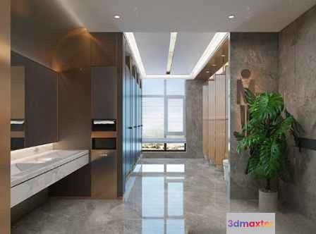 Modern Bathroom 3D Model - 8000 - VRAY Render
