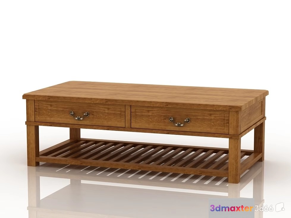 A Wooden Coffee Table 3D Model - 21353 - VRAY Render