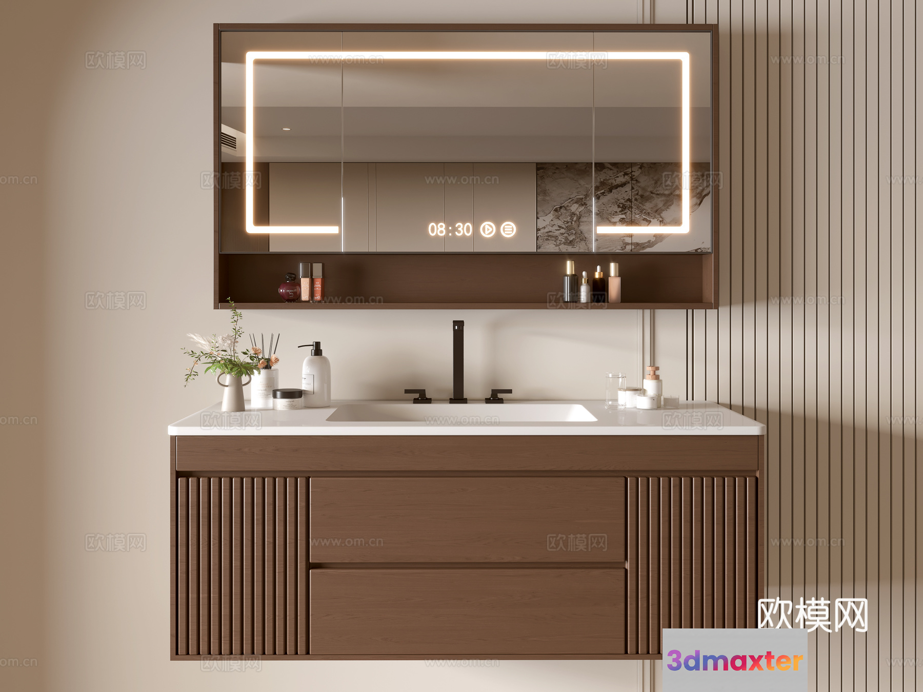 Modern Bathroom Vanity 3D Model - 8138 - VRAY Render