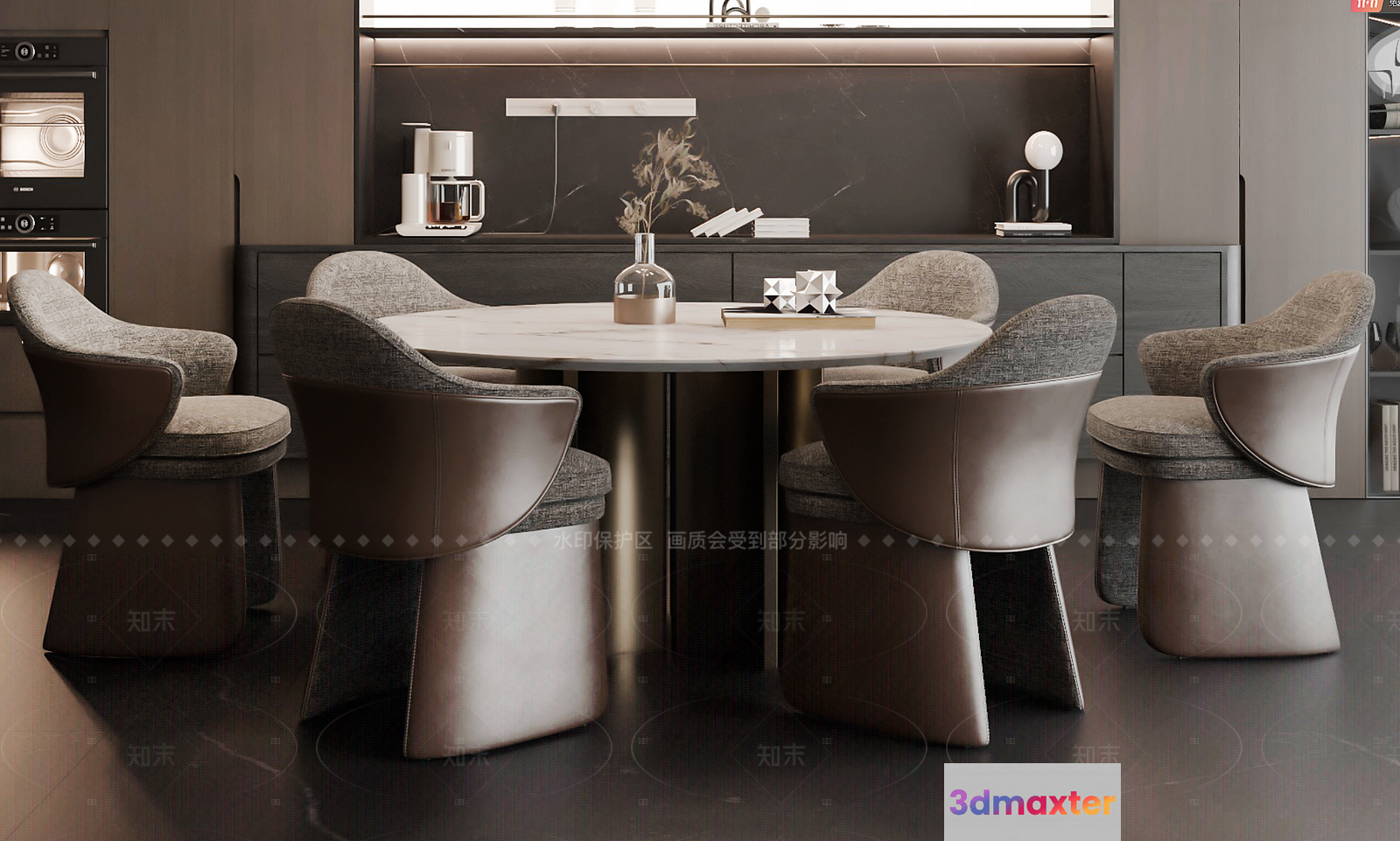 Modern Dining Room 3D Model - 18283 - VRAY Render