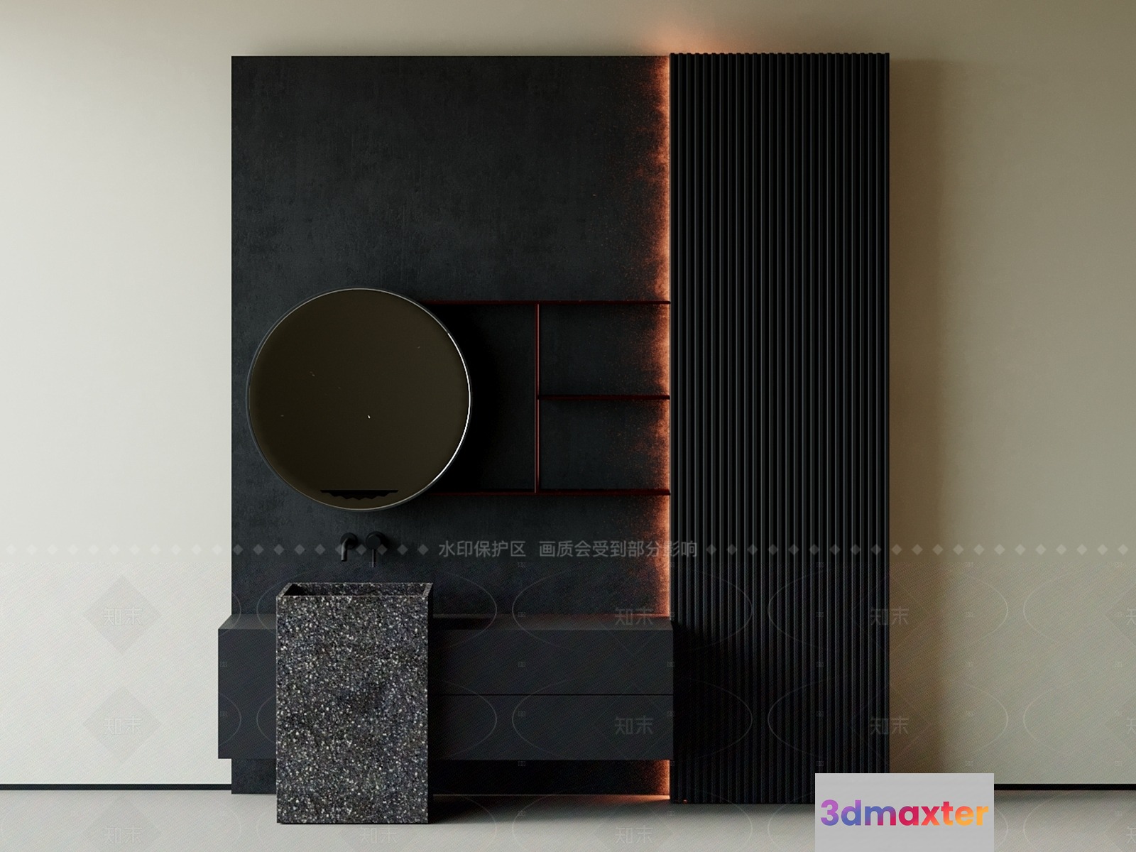 Modern Bathroom Vanity 3D Model - 8888 - VRAY Render