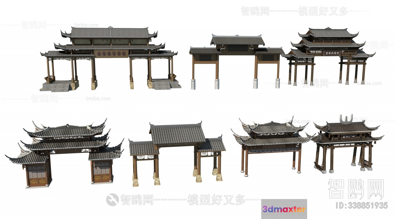 Traditional Chinese Buildings 3D Model - 15418 - VRAY Render