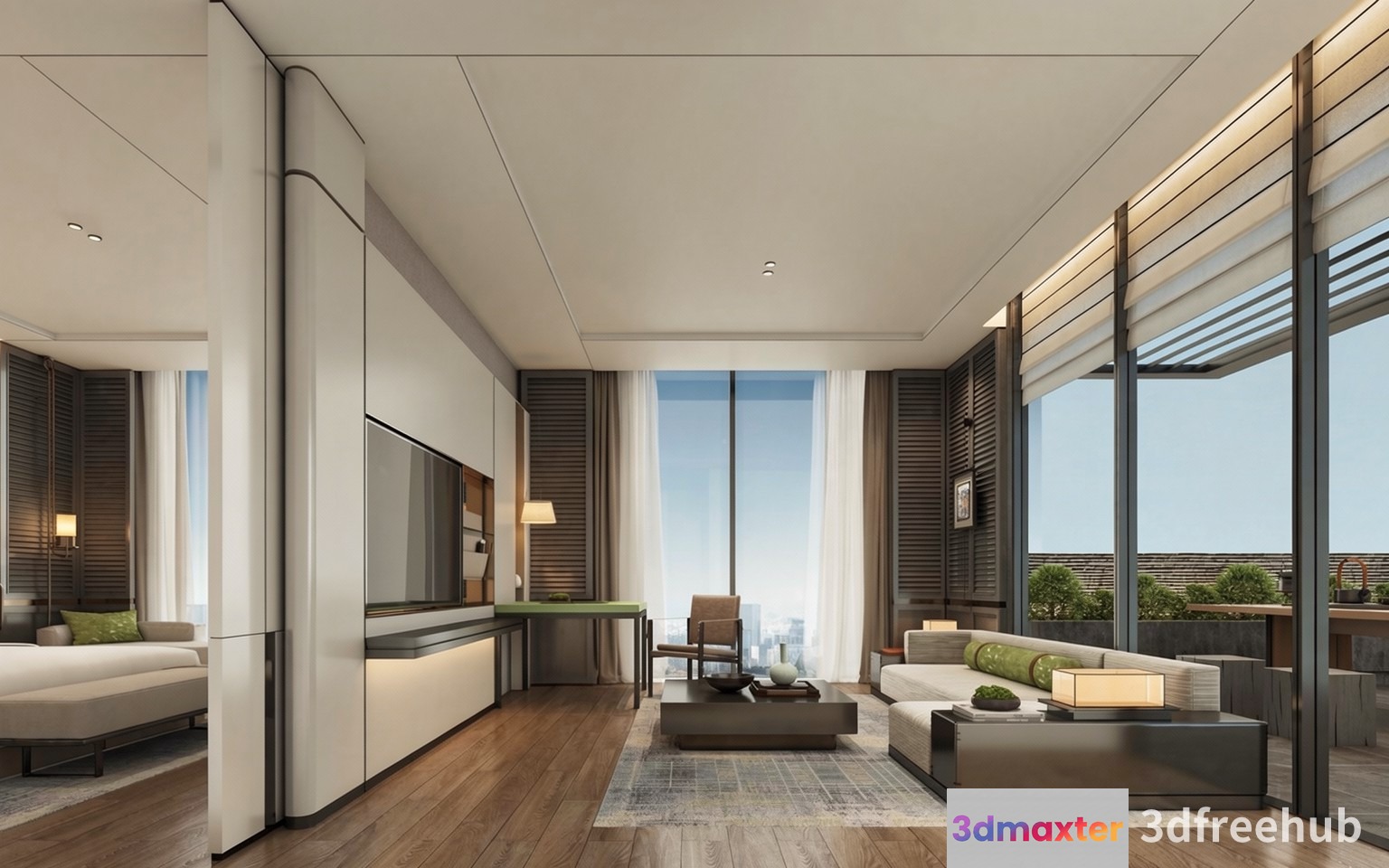 Modern Living Room 3D Model - 19673 - VRAY Render