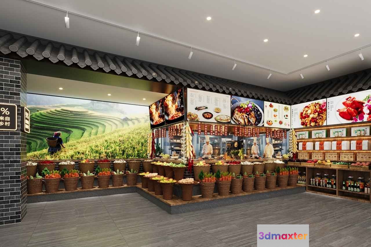 A Grocery Store 3D Model - 8710 - CORONA Render