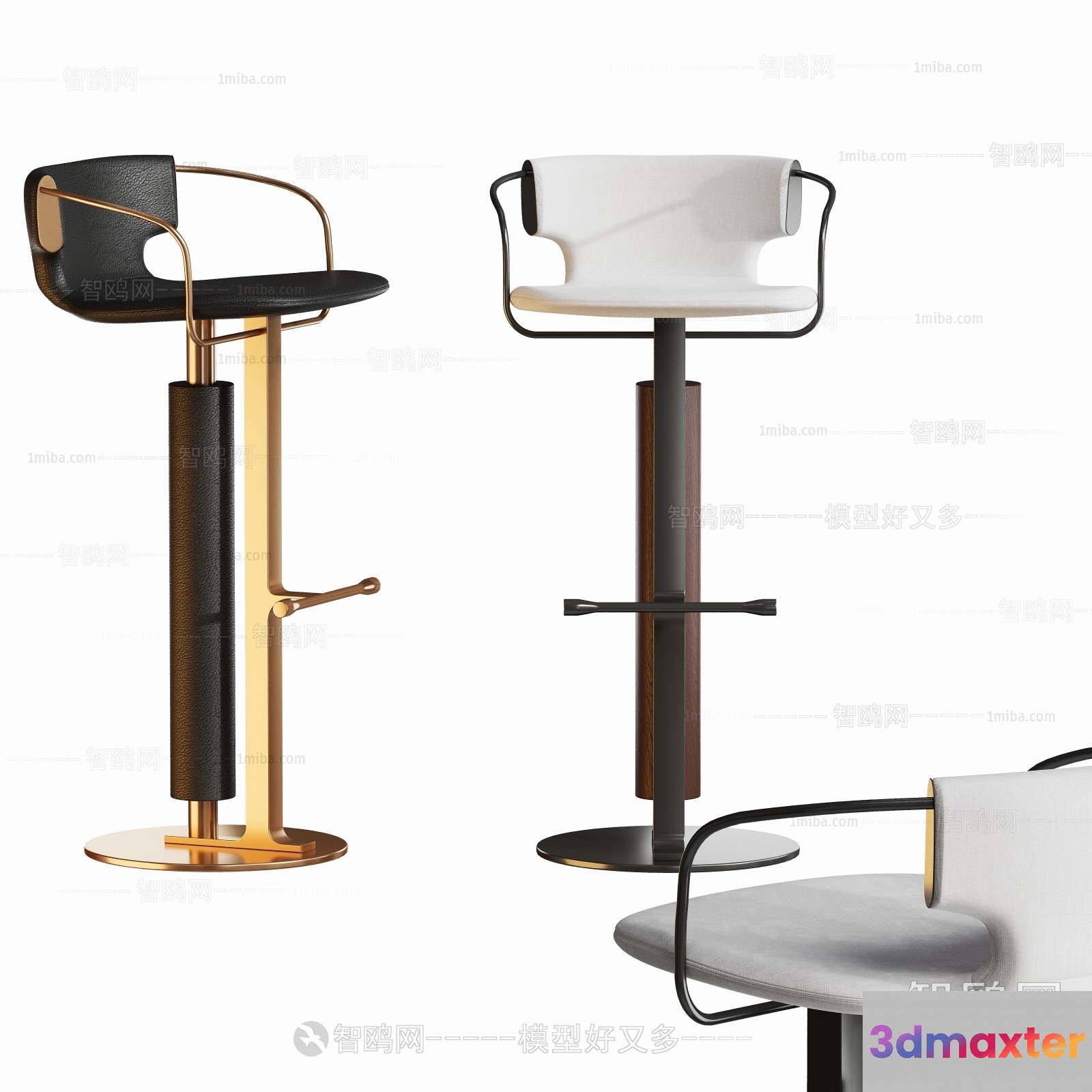 Modern Bar Stools 3D Model - 6275 - CORONA Render
