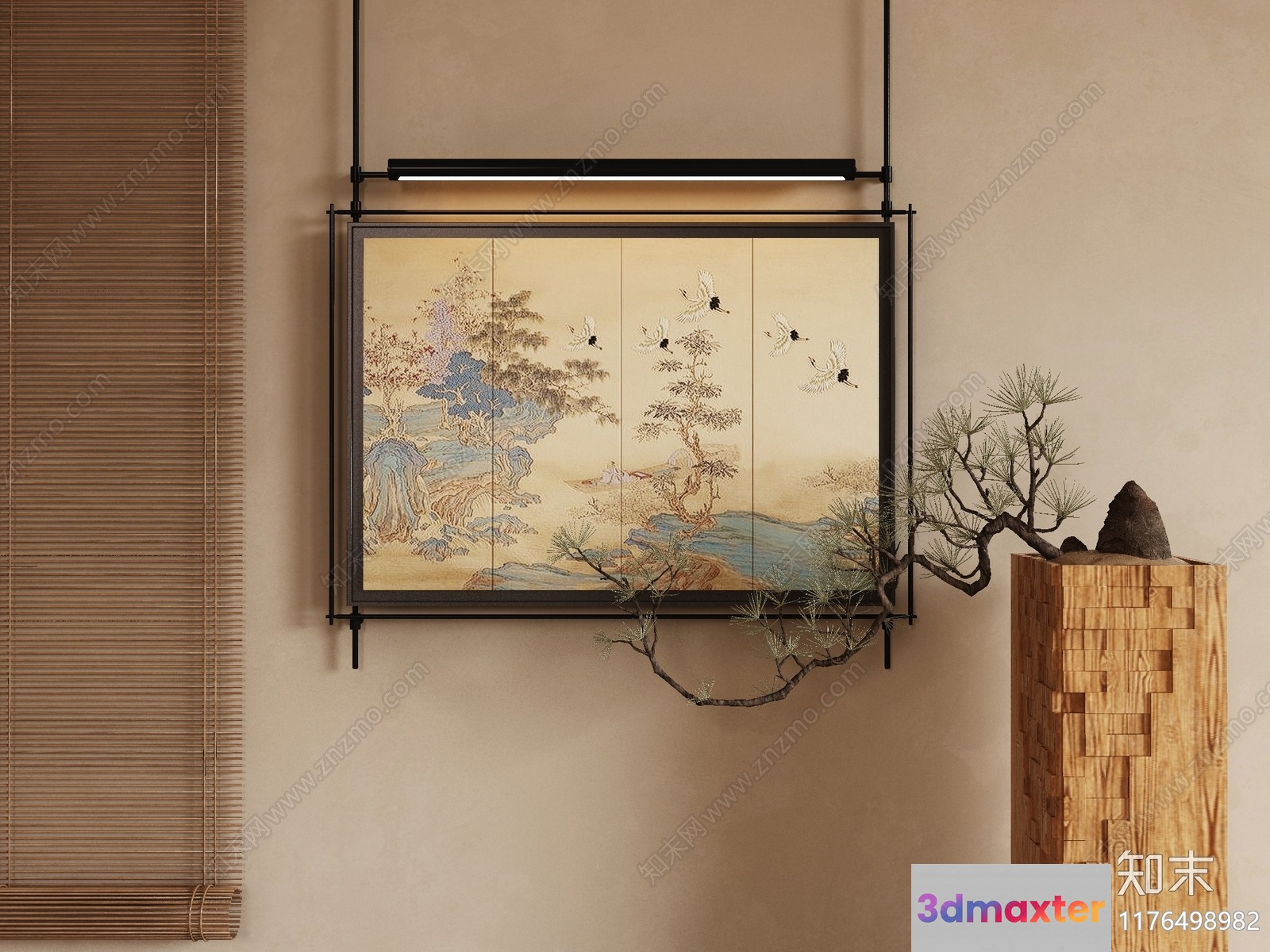 A Japanese-Style Painting 3D Model - 367 - VRAY Render