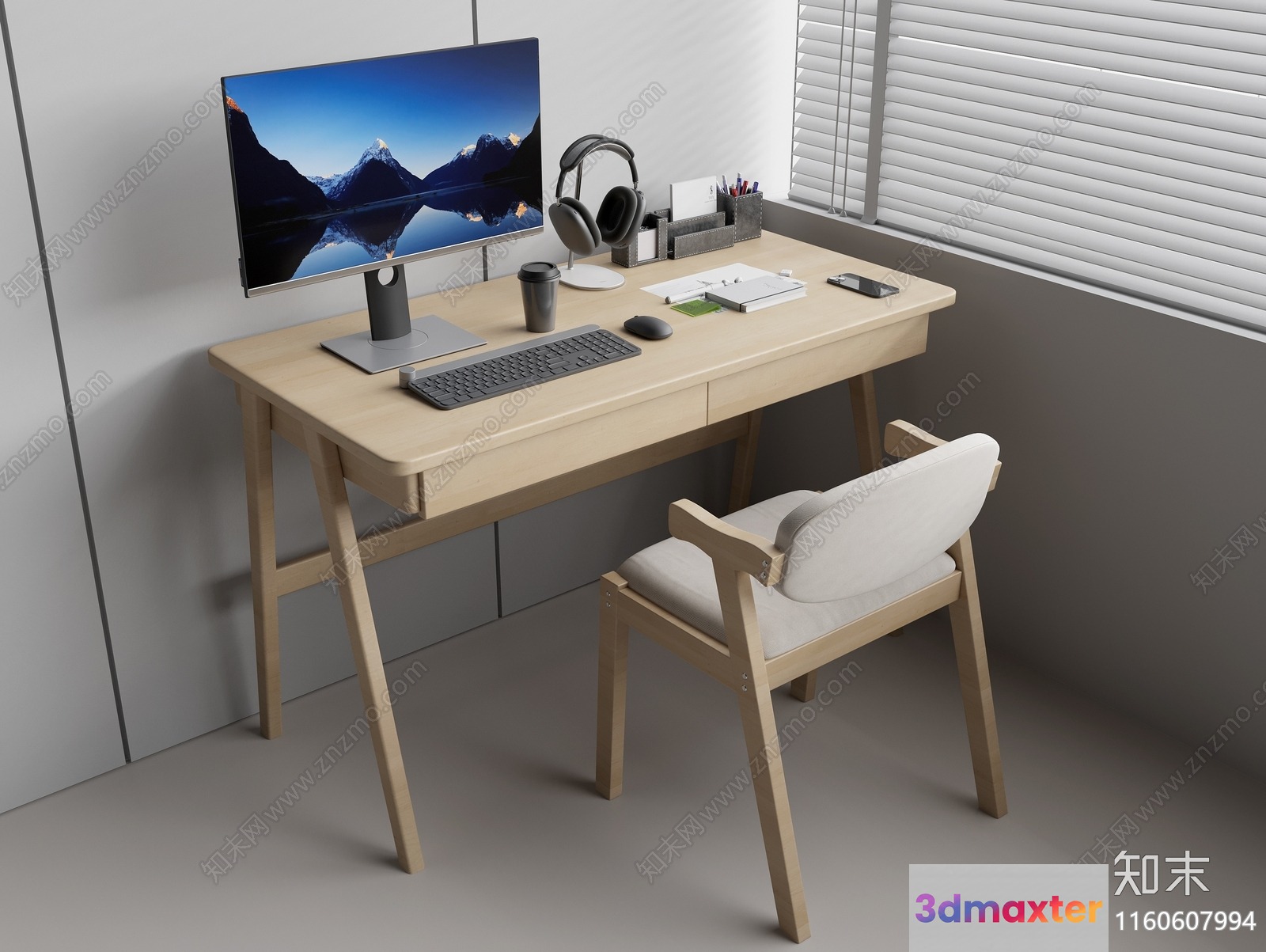 A Wooden Desk 3D Model - 4674 - VRAY Render
