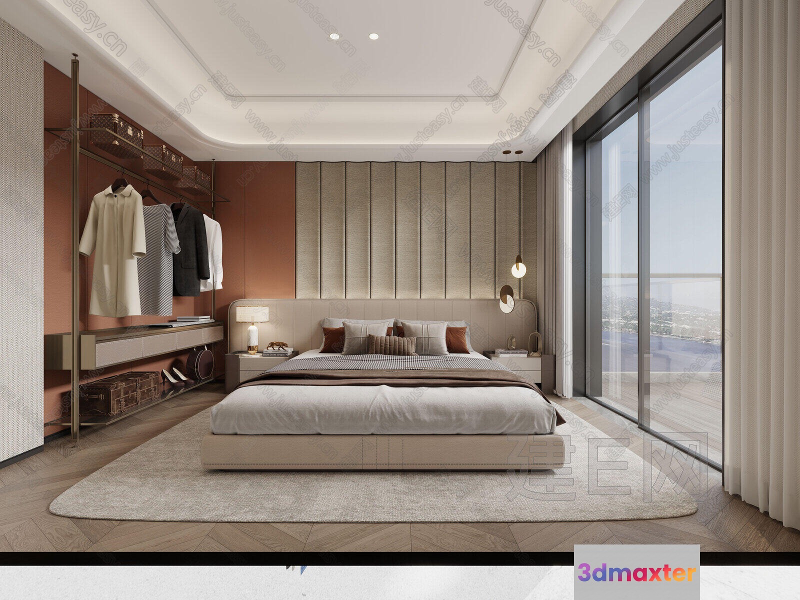 Cozy Modern Bedroom 3D Model - 4085 - VRAY Render