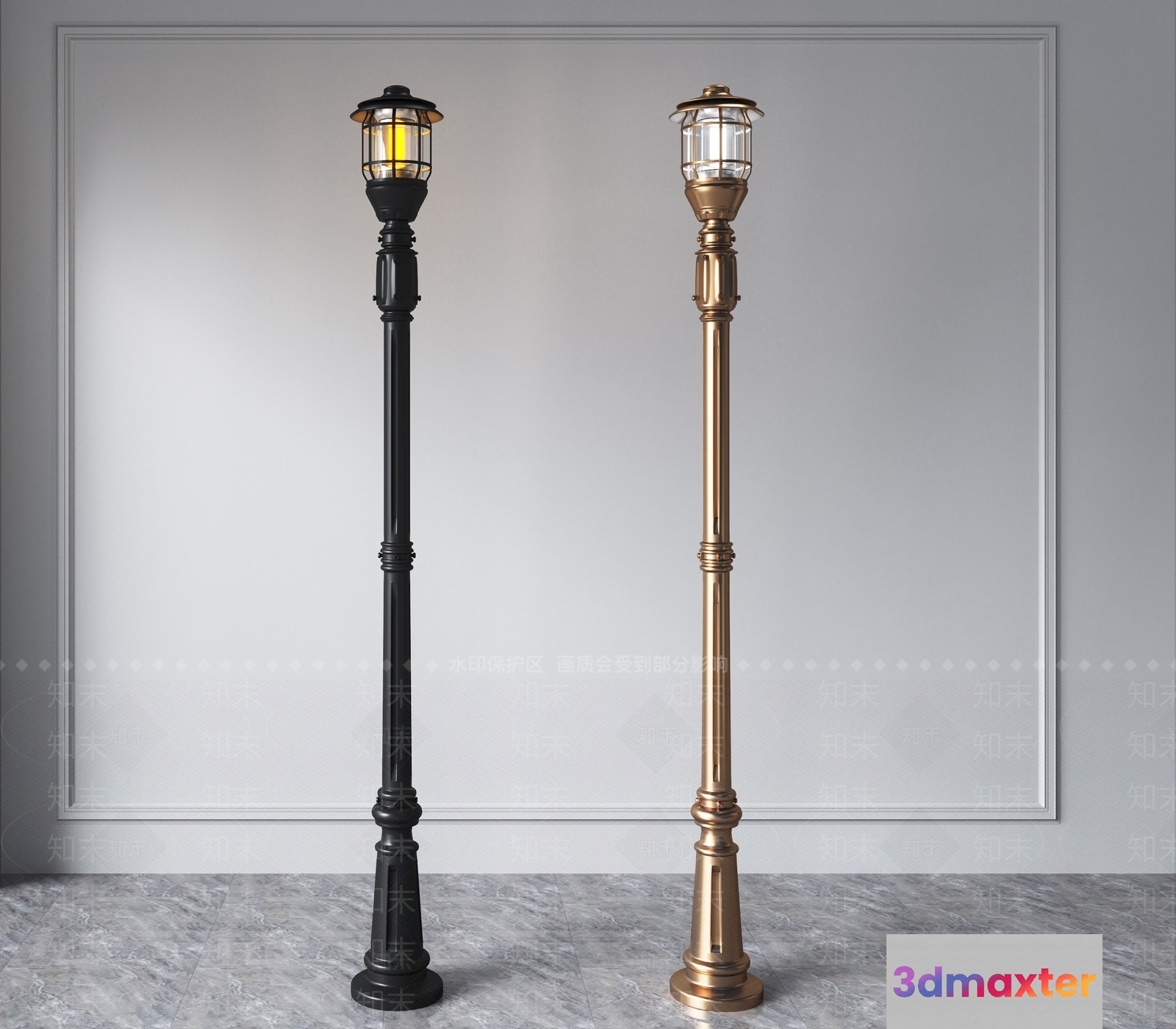 Gold Light Fixture 3D Model - 12729 - VRAY Render