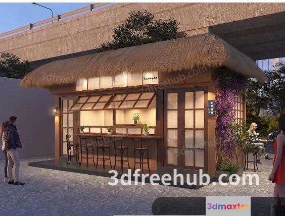 Cozy Outdoor Cafe 3D Model - 20211 - VRAY Render