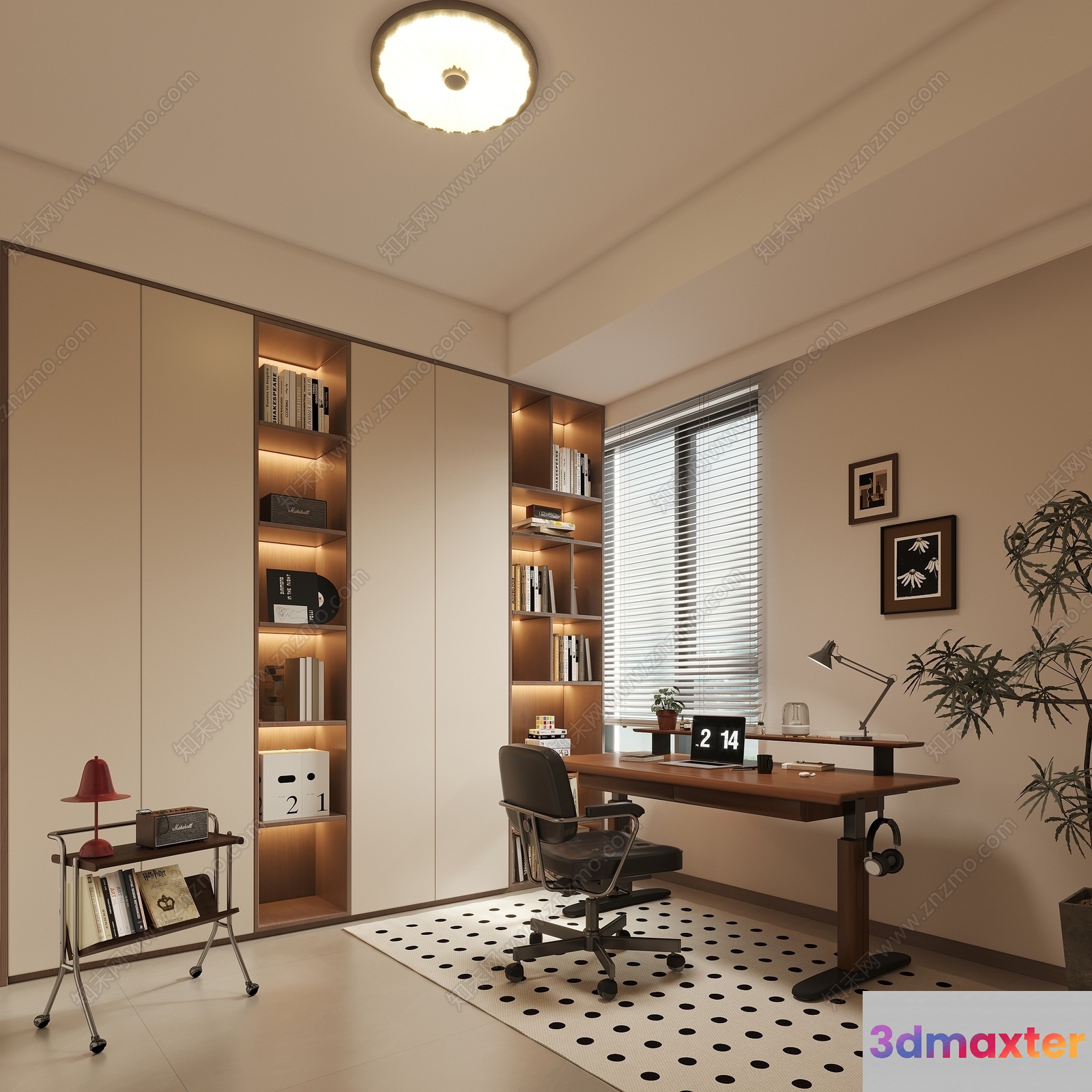 Cozy Home Office 3D Model - 6642 - CORONA Render
