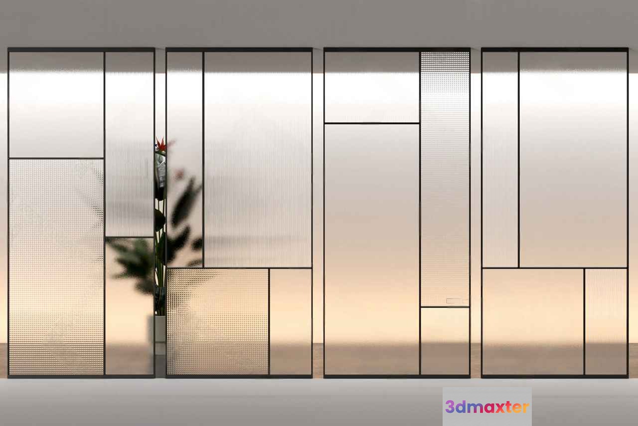 Modern Glass Wall 3D Model - 12043 - CORONA Render
