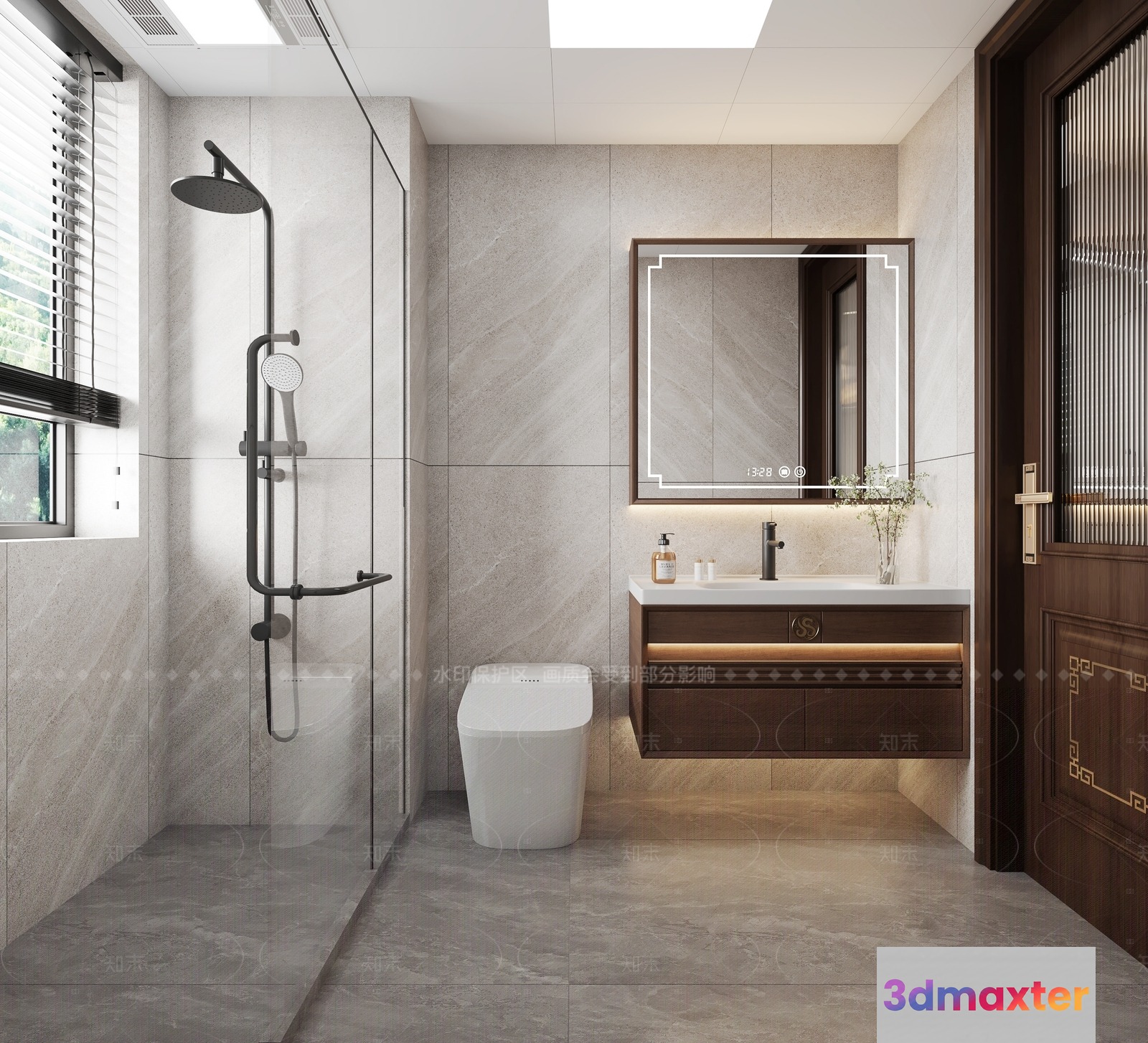 Modern Bathroom Decor 3D Model - 15000 - VRAY Render