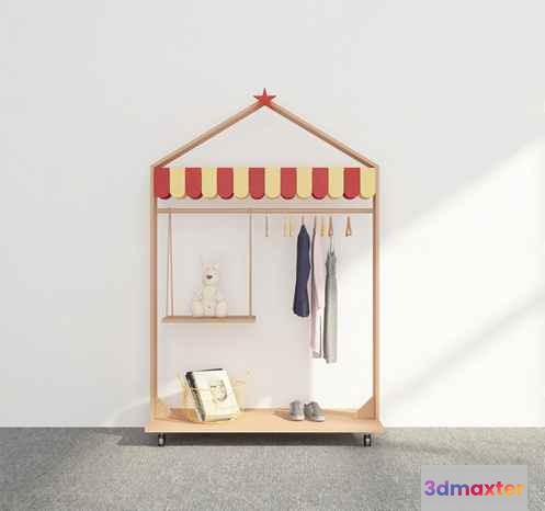 Wooden Children'S Closet 3D Model - 4600 - VRAY Render