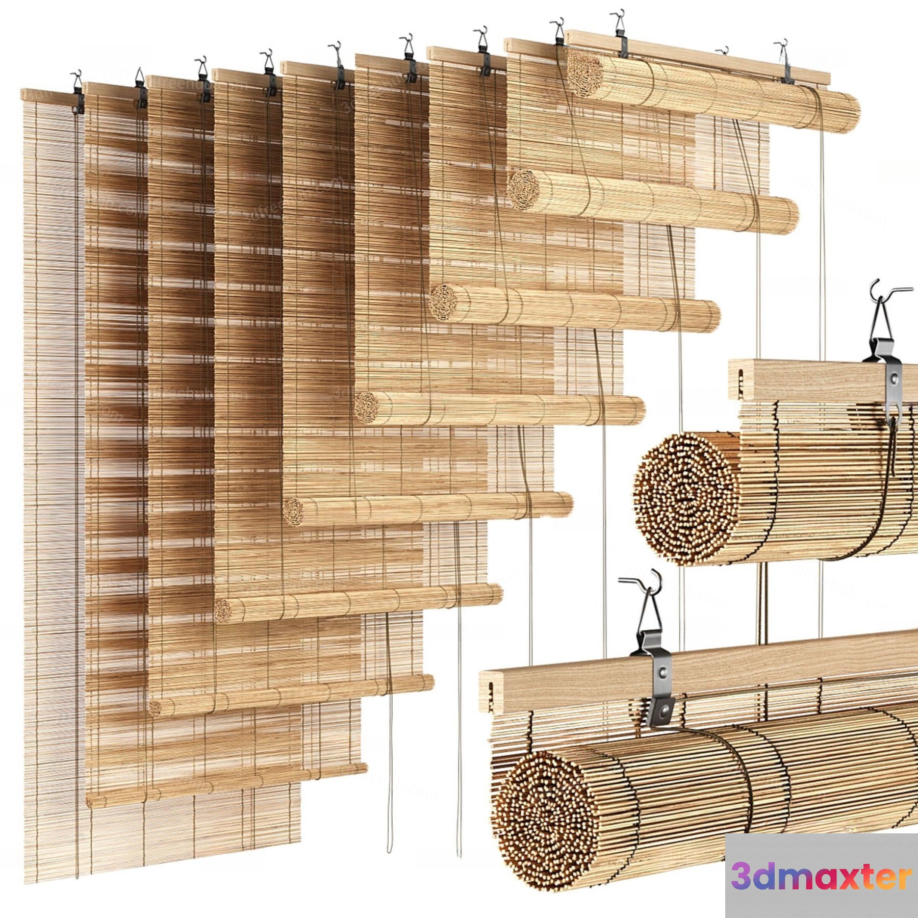 Bamboo Window Blinds 3D Model - 21533 - VRAY Render