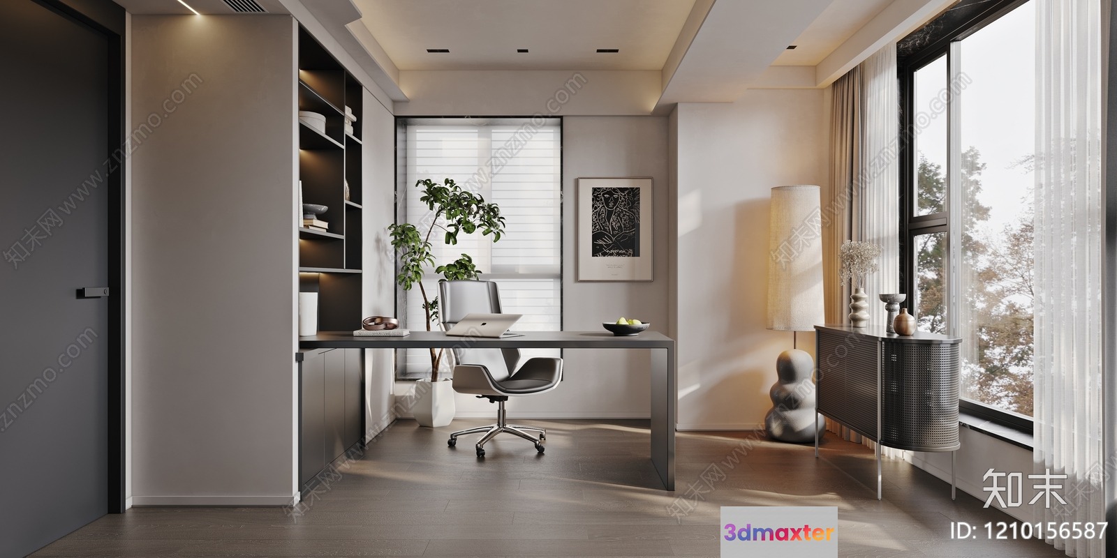 A Modern Home Office 3D Model - 5834 - VRAY Render