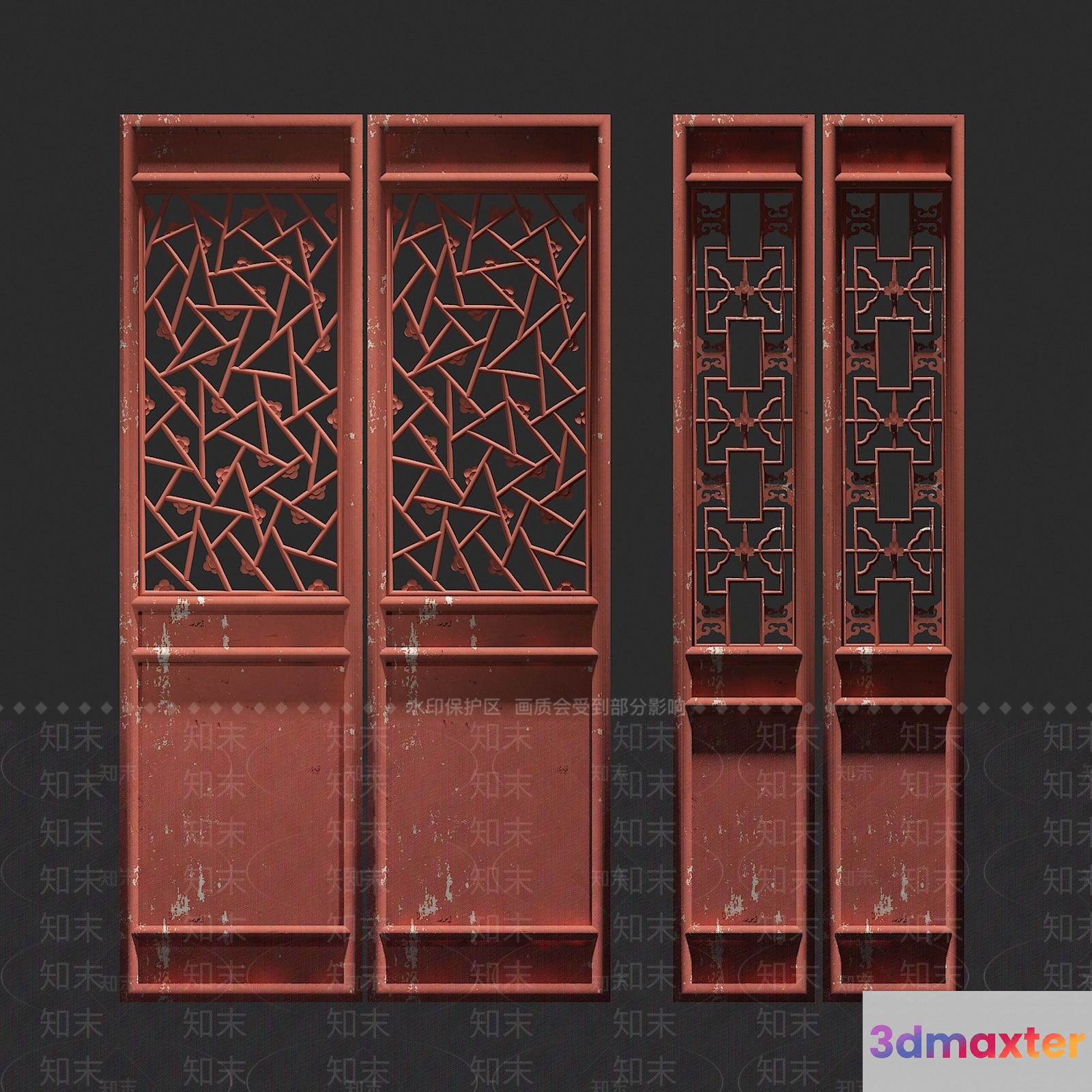 A Set Of Decorative Metal Doors 3D Model - 11536 - VRAY Render