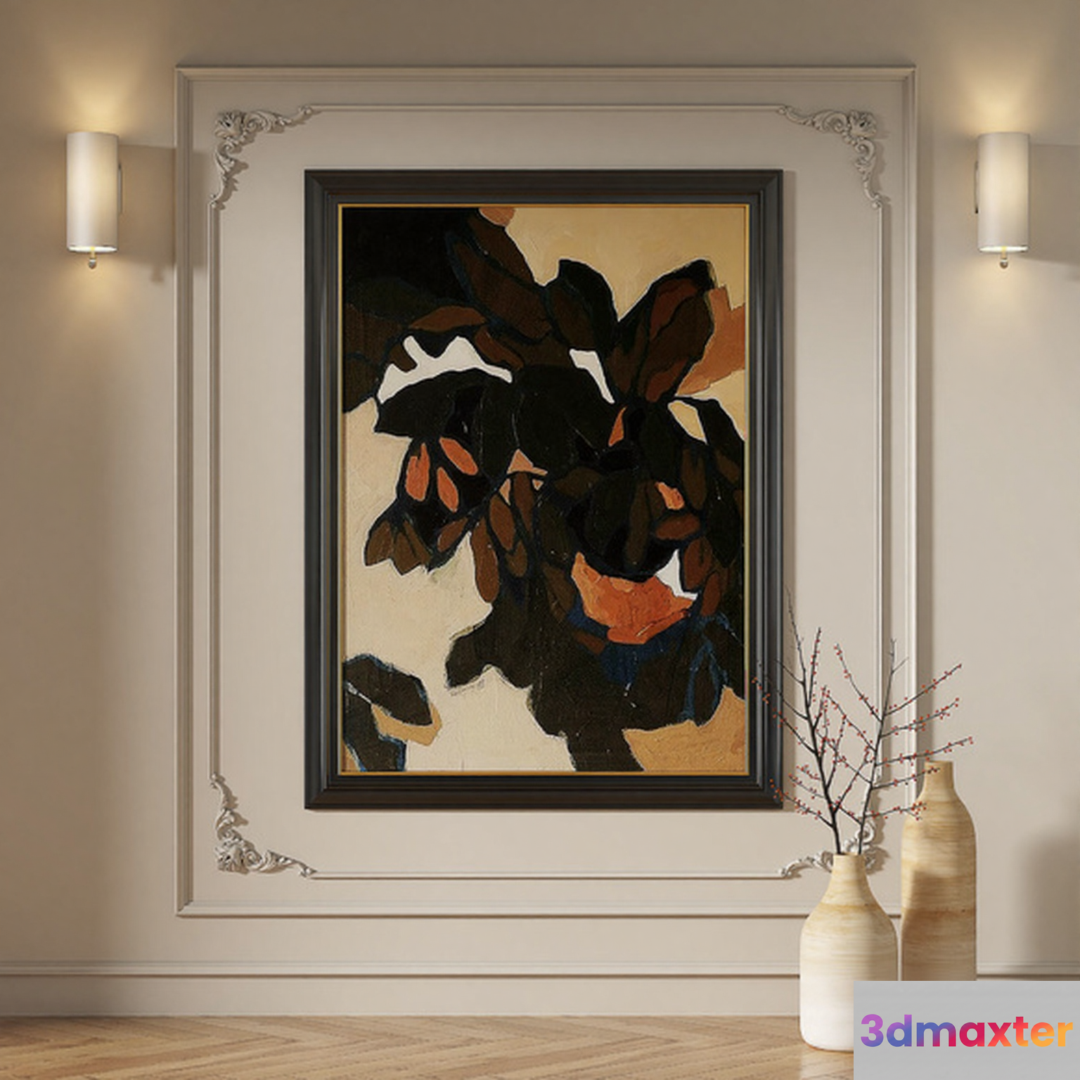A Framed Painting 3D Model - 4042 - VRAY Render