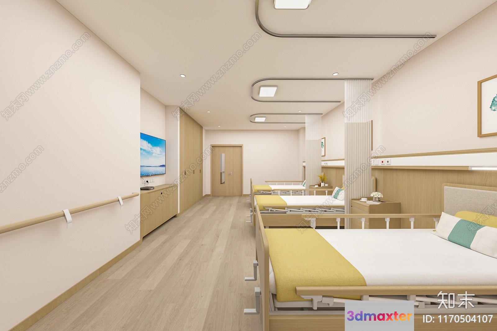 Modern Hospital Room 3D Model - 8069 - VRAY Render