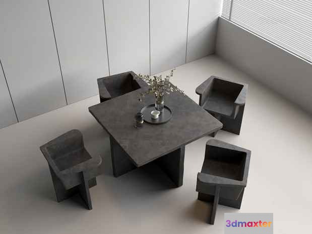 Minimalist Dining Set 3D Model - 8049 - VRAY Render