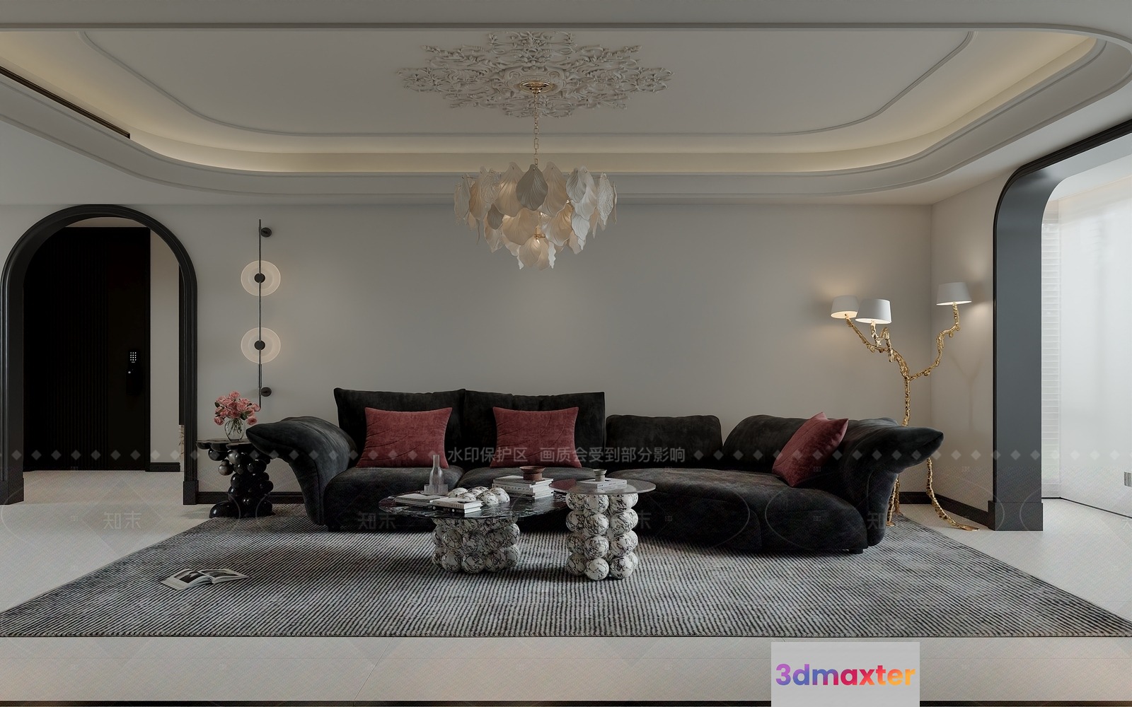 Modern Living Room 3D Model - 18287 - VRAY Render