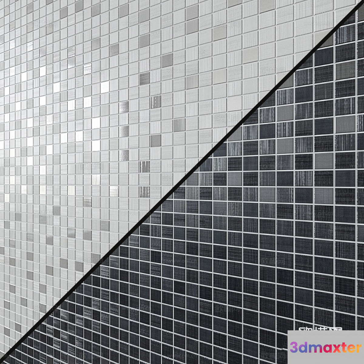Black And White Wall Tiles 3D Model - 17686 - VRAY Render