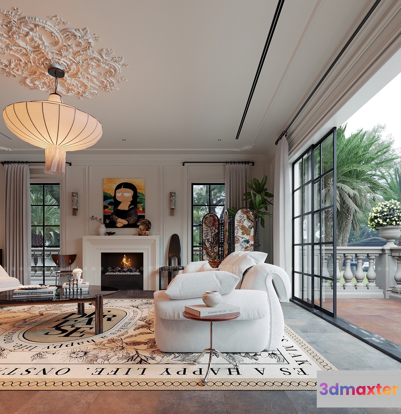 Modern Living Room 3D Model - 1175 - VRAY Render