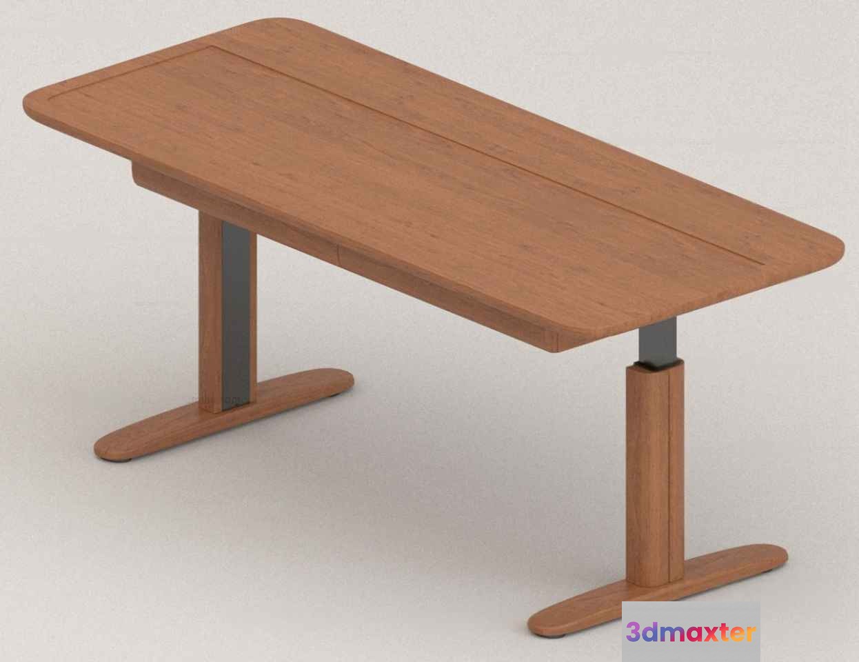 Wooden Table With Metal Legs 3D Model - 7762 - VRAY Render