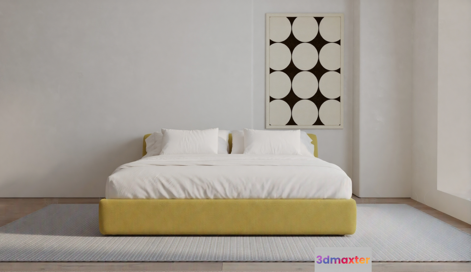 Modern Minimalist Bedroom 3D Model - 19486 - VRAY Render