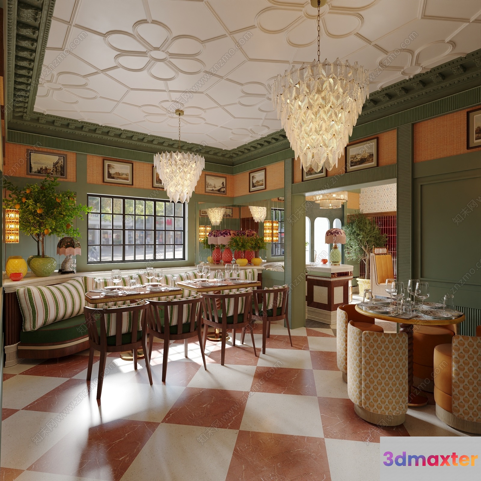 Elegant Dining Room 3D Model - 10637 - VRAY Render
