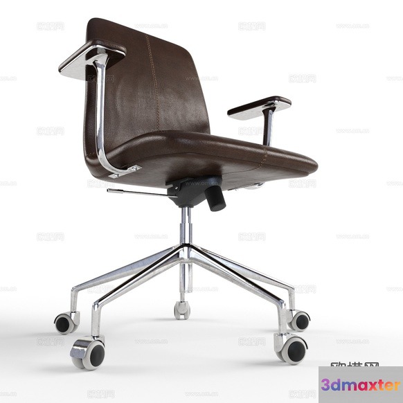 Brown Office Chair 3D Model - 357 - VRAY Render