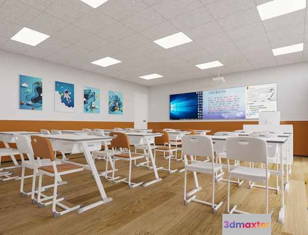 Modern Classroom 3D Model - 20315 - CORONA Render