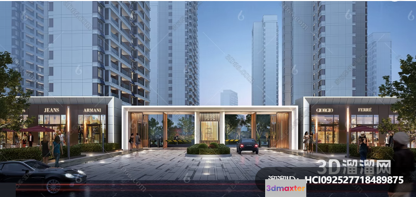 A Modern Cityscape With A Focus On A Sleek And Contemporary 3D Model - 8286 - VRAY Render