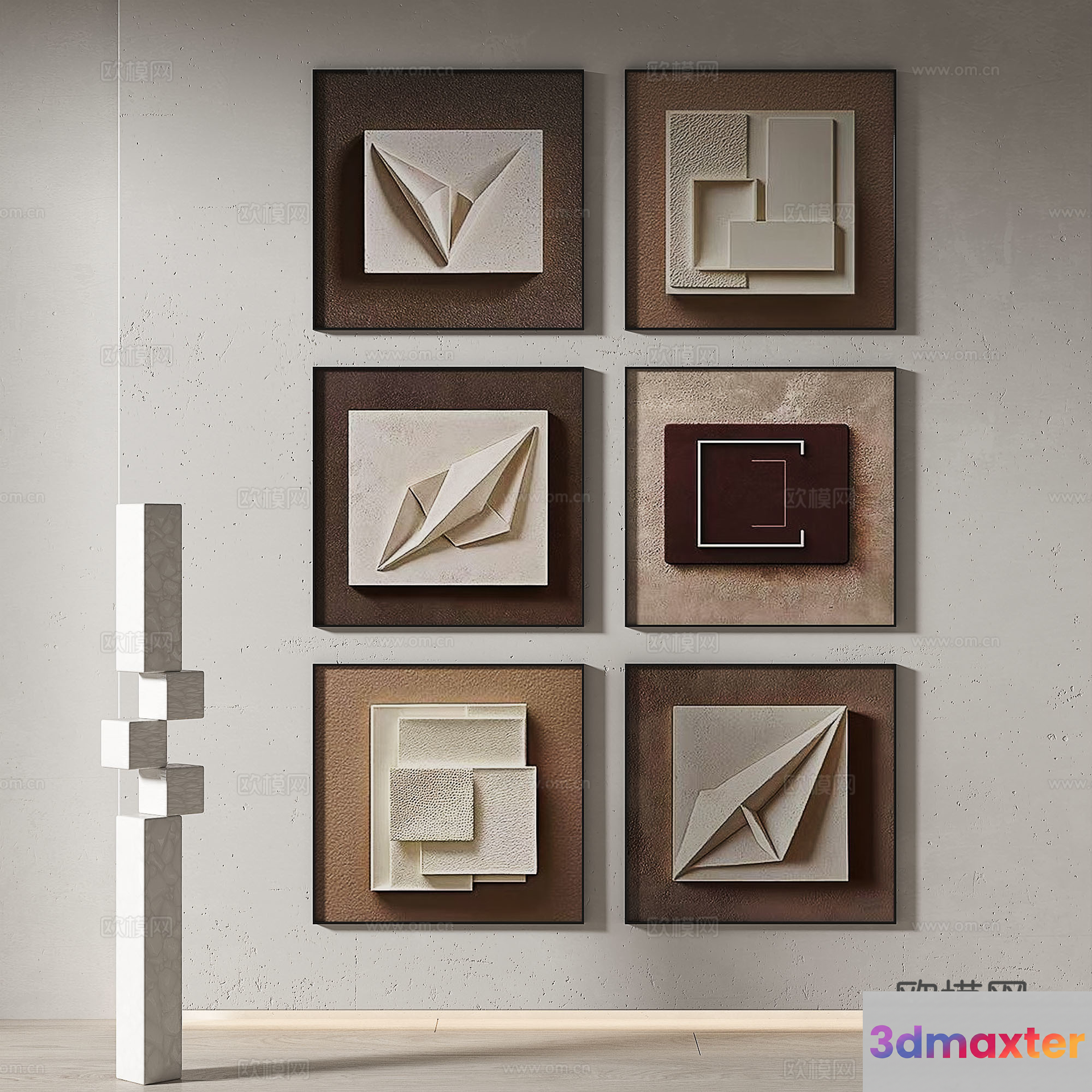 Modern Art Wall 3D Model - 8575 - VRAY Render