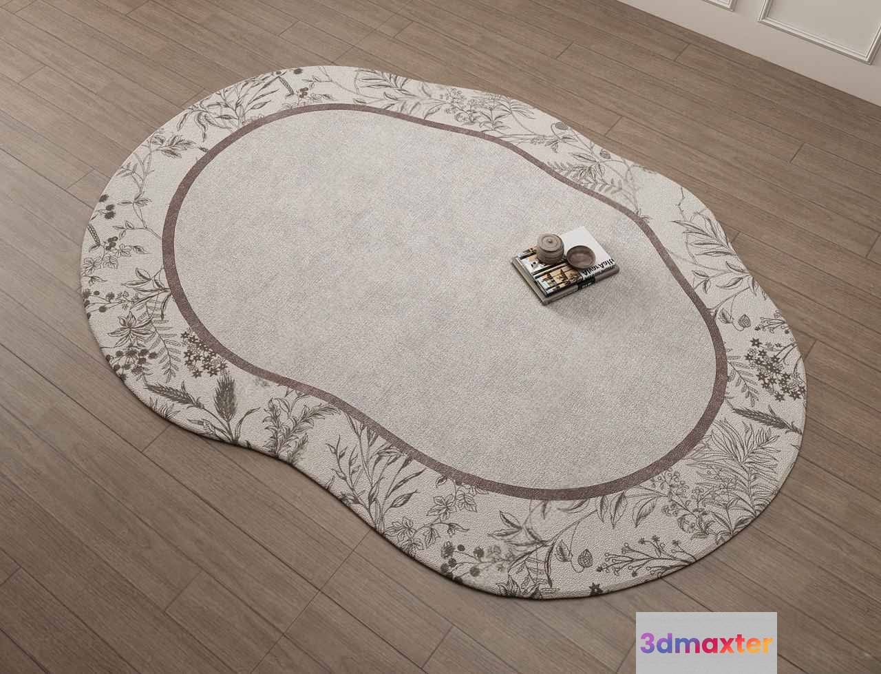 A Floral-Patterned Rug 3D Model - 15114 - VRAY Render