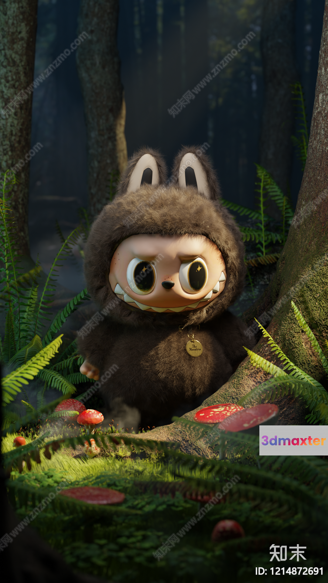 A Cartoon Creature In A Forest 3D Model - 15543 - VRAY Render