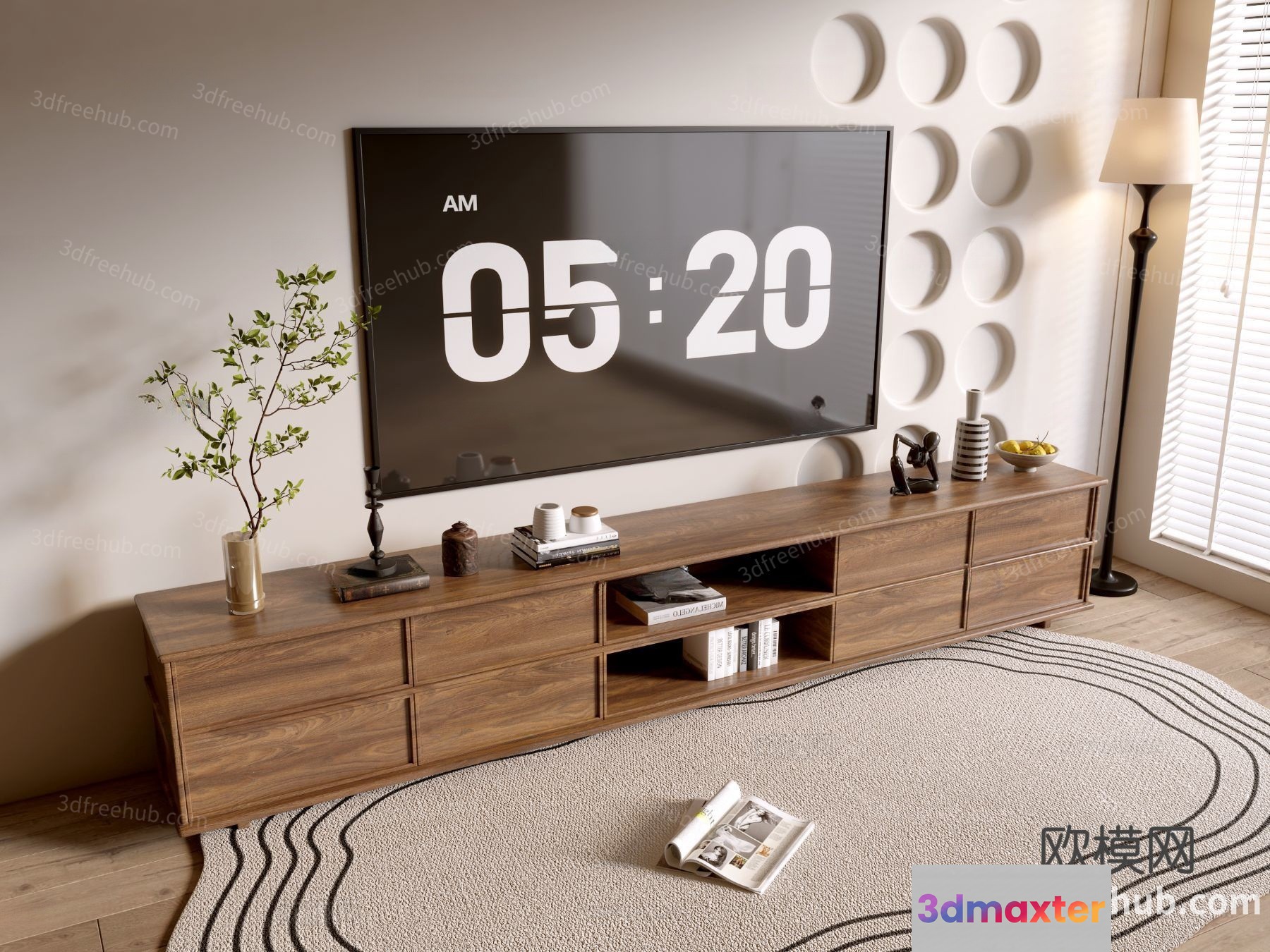 Modern Living Room 3D Model - 22284 - VRAY Render